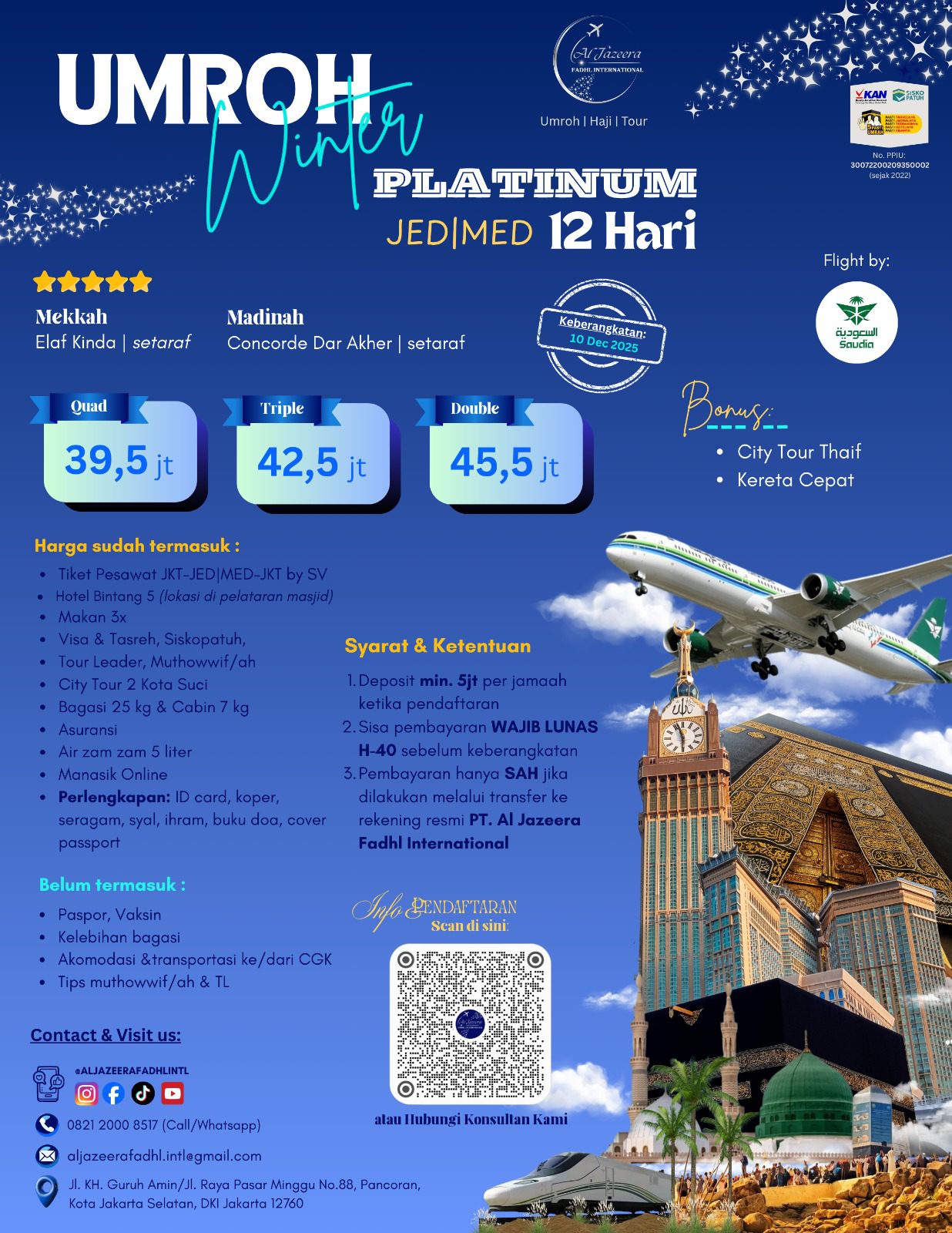 βοΈ Umroh Winter Platinum 12 Hari